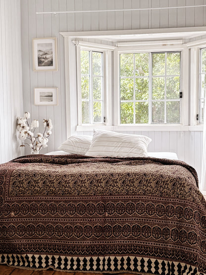 Salt Earthy Wabi Sabi Kantha Quilt