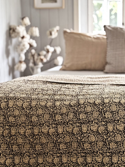 Sandalwood Modern Earthy Kantha Quilt