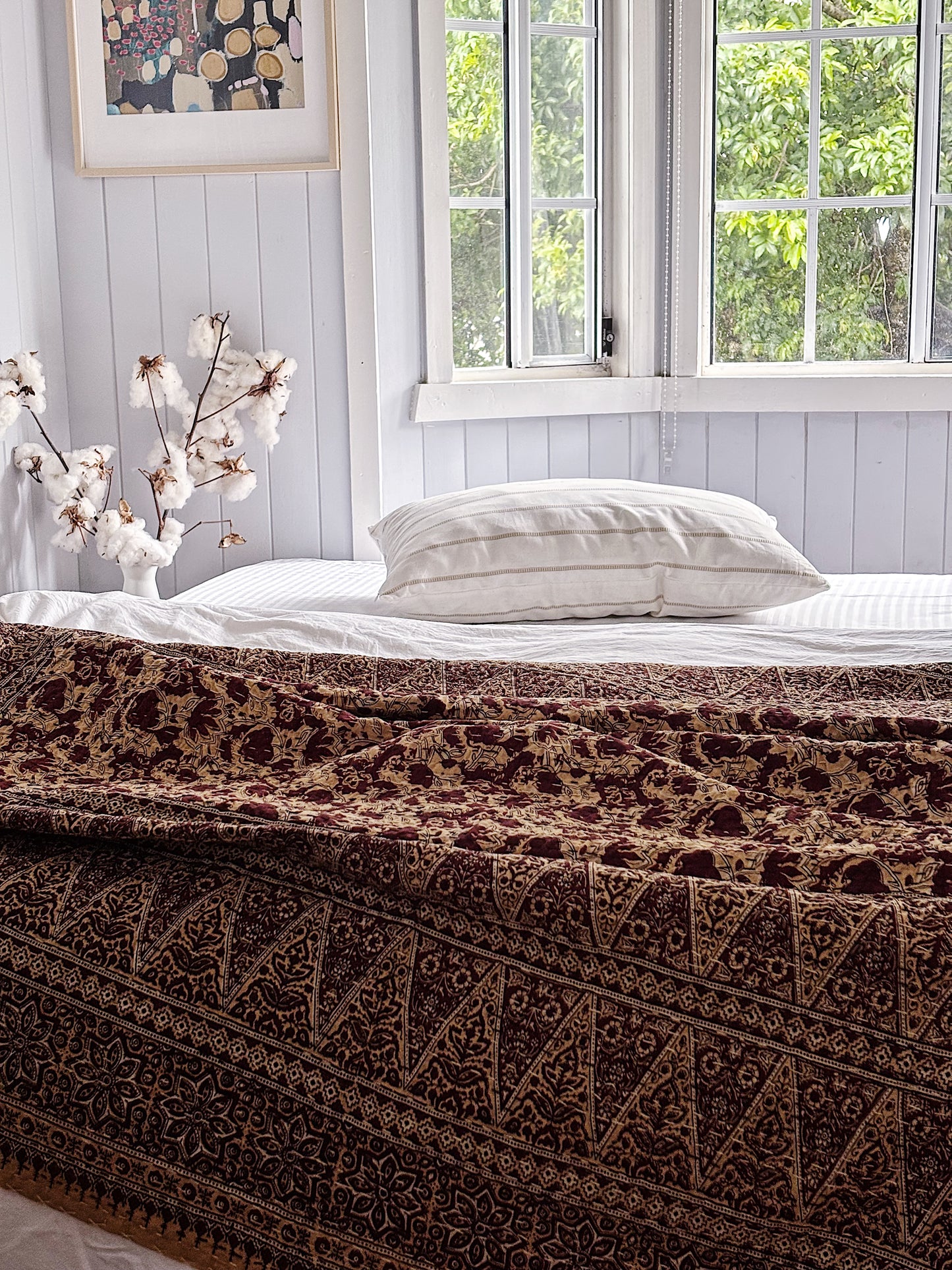 Clay Japandi Kantha Quilt
