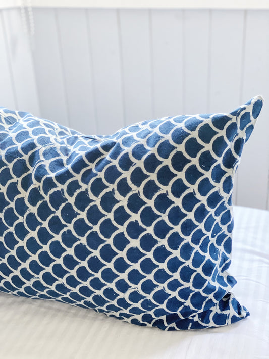 Indigo Fish Scales Pillowcase