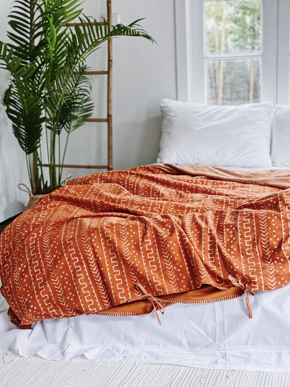 Earthy Autumn Rust Boho Style Quilt Cover
