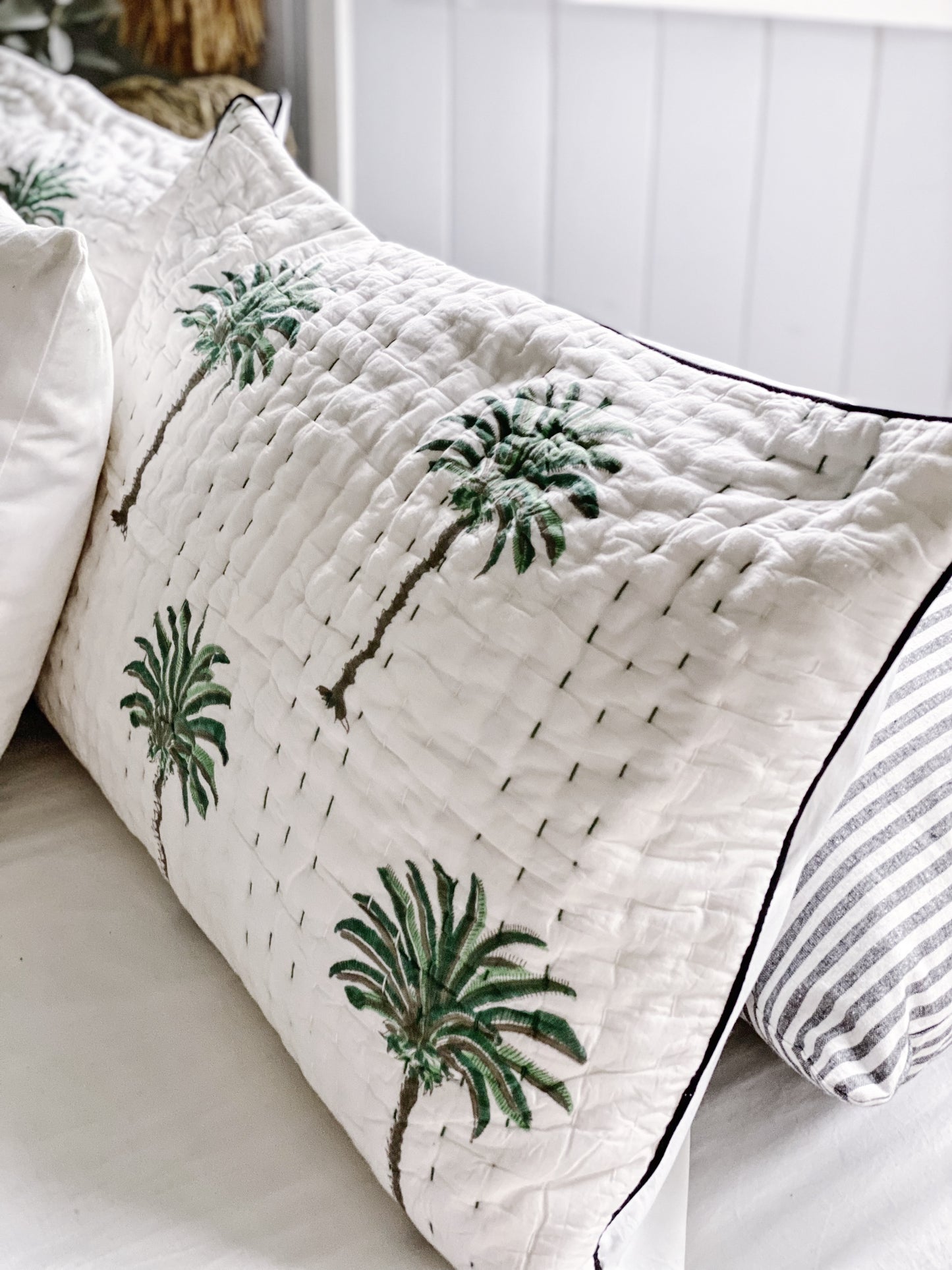 Tropical Palms Quilted Pillowcase