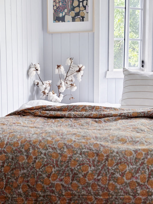 Ananas Tropicale Kantha Quilt