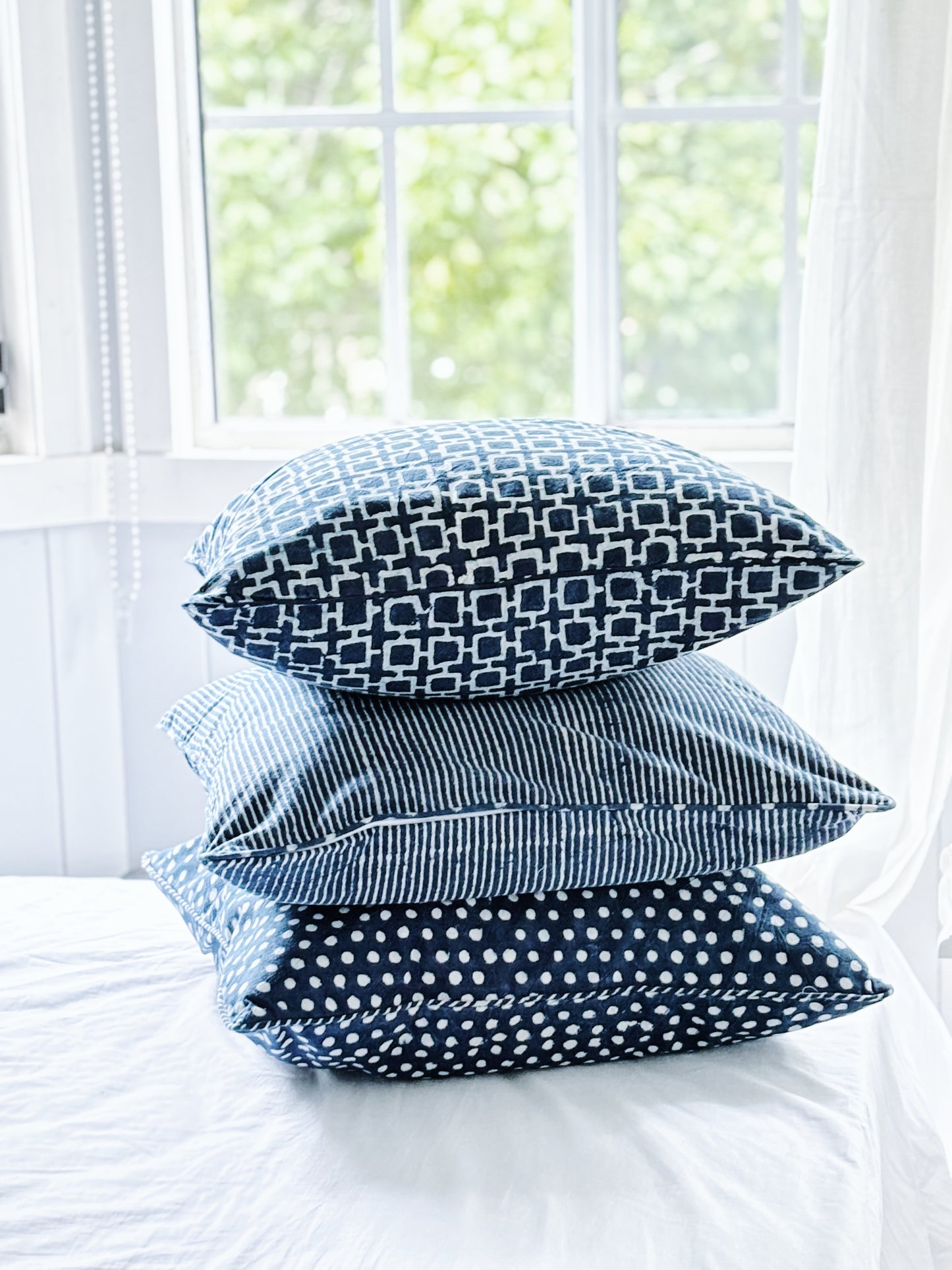 Mystery Coastal Indigo Cushion Cover Bundle - 3 cushion covers