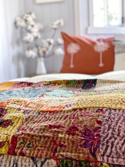 Daylesford Patchwork Velvet Kantha Quilt