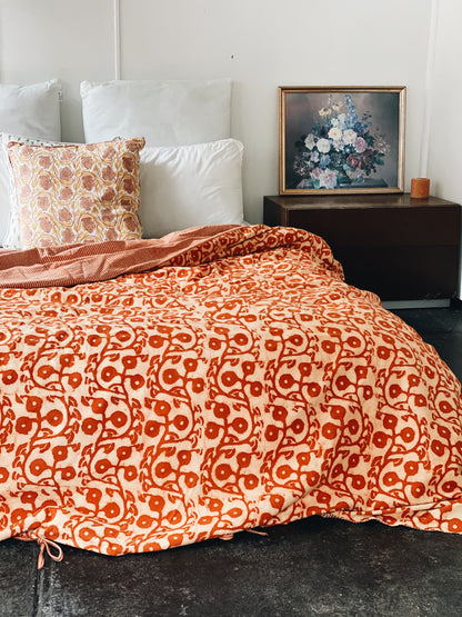 Earthy Terracotta Gumnuts Australian Flora Quilt Cover