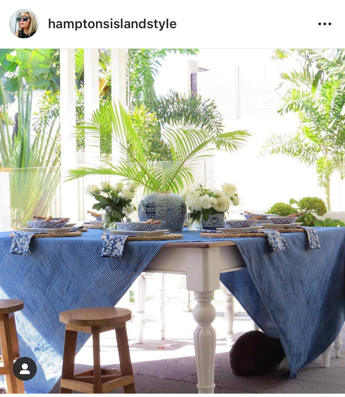 Indigo Hamptons Stripe Tablecloth