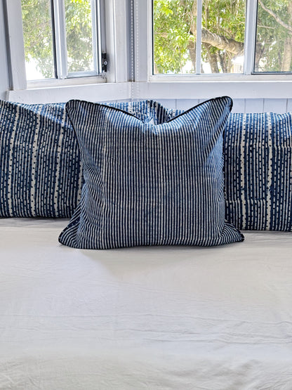 Coastal Living Indigo Patchwork Hand Block Printed Kantha Quilt Bundle