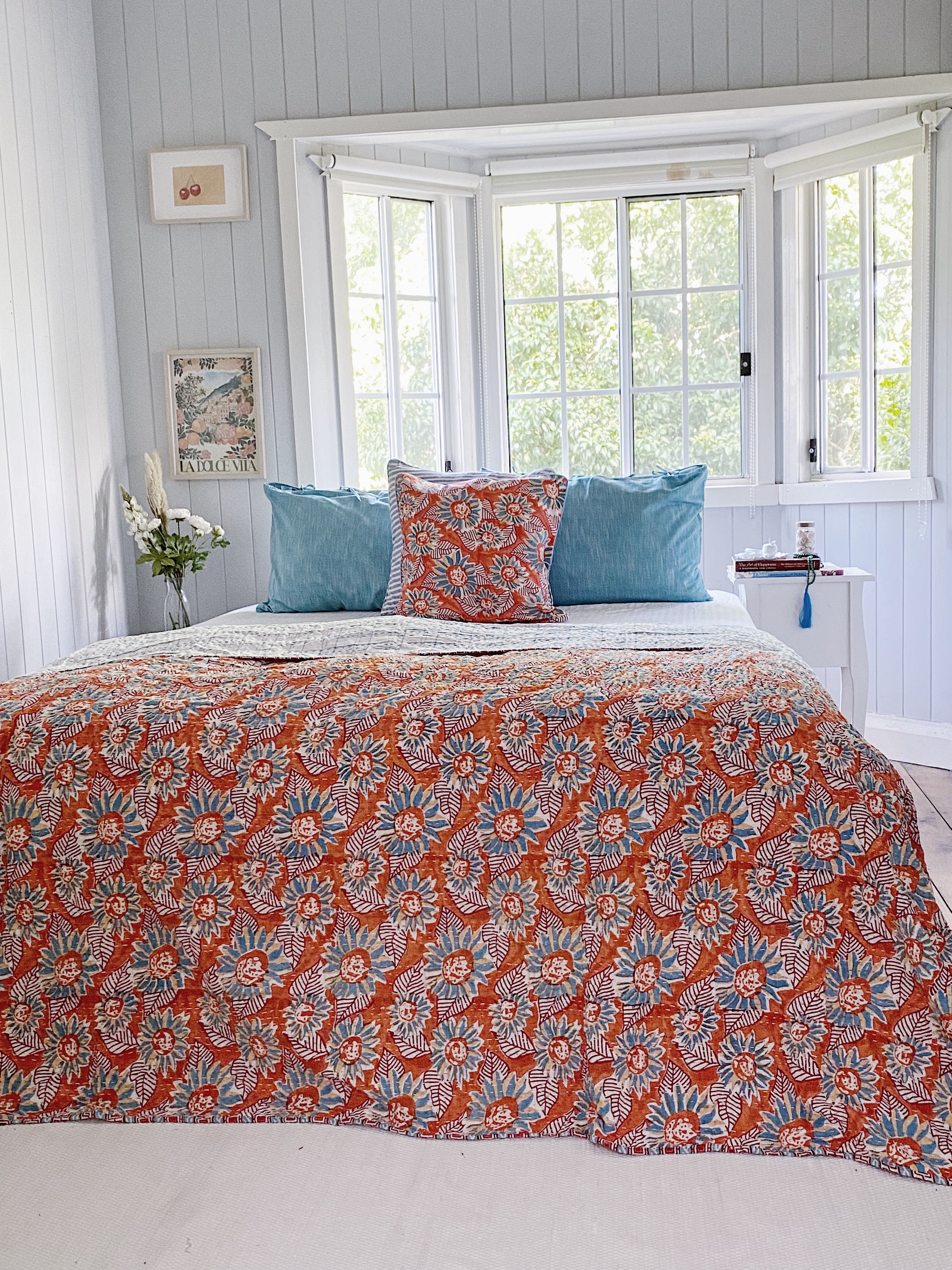 Coastal Calm - Kantha store Quilt