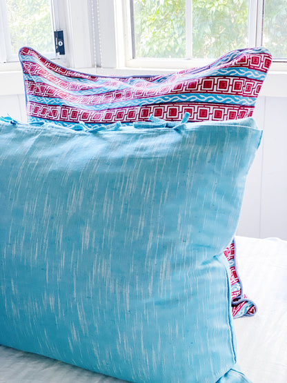 Aegean Coastal Handprinted Euro Cushion Cover