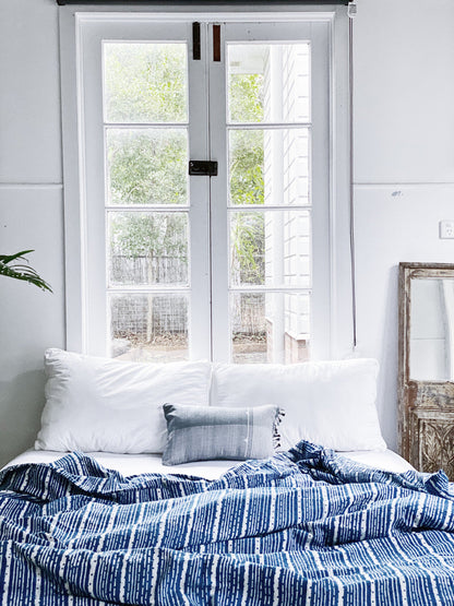 Indigo Dots And Stripes Quilt Cover