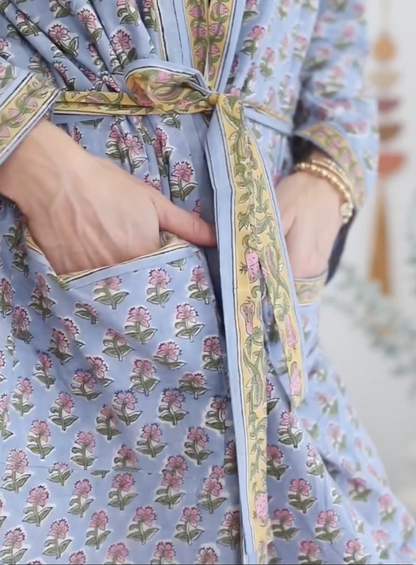 Provence Dressing Gown -Hand Printed