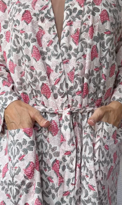 Rosée Dressing Gown – Hand-Printed