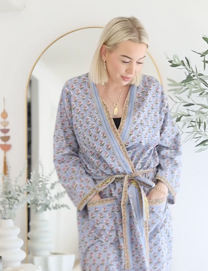 Provence Dressing Gown -Hand Printed