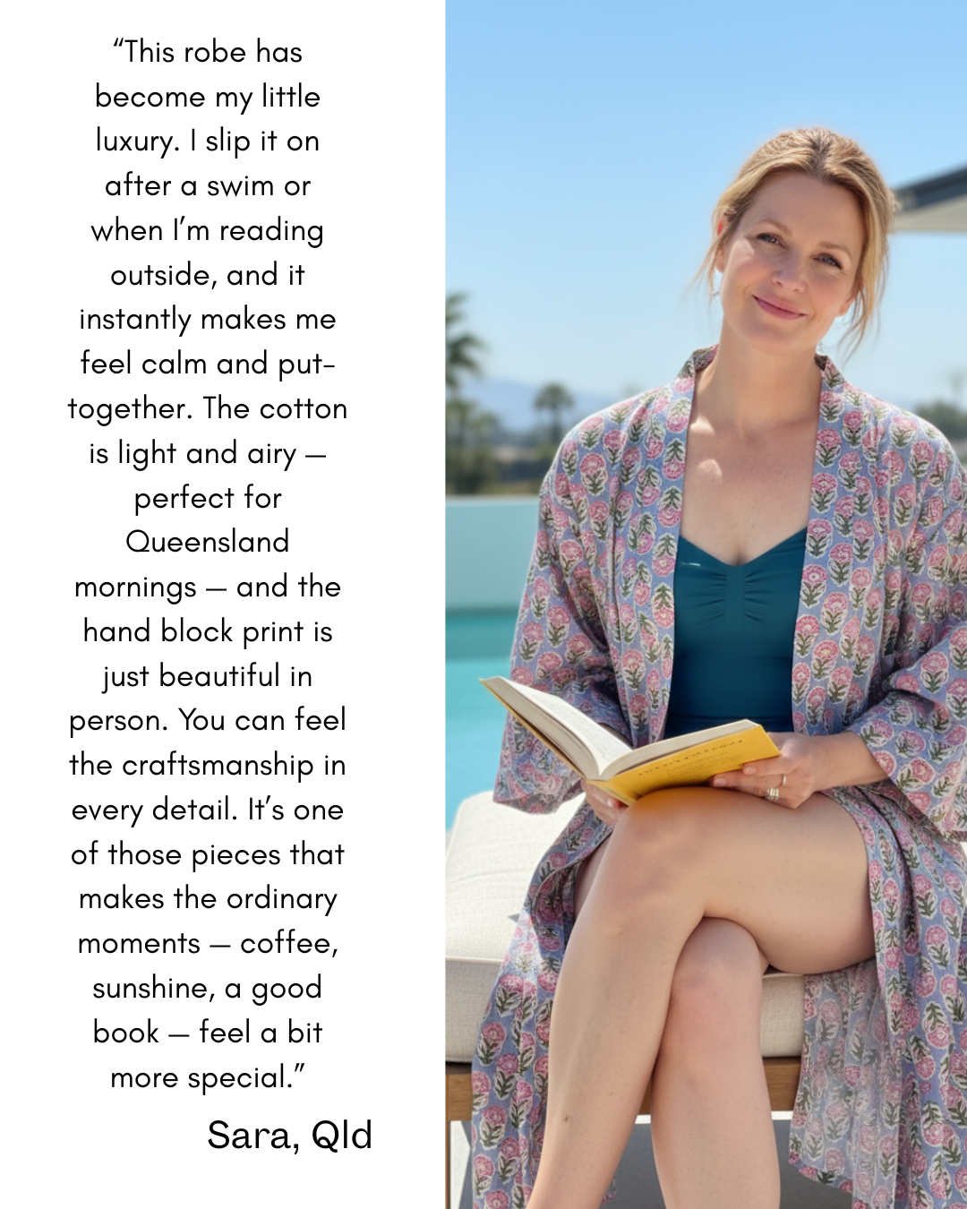 Camille Dressing Robe – Hand-Printed