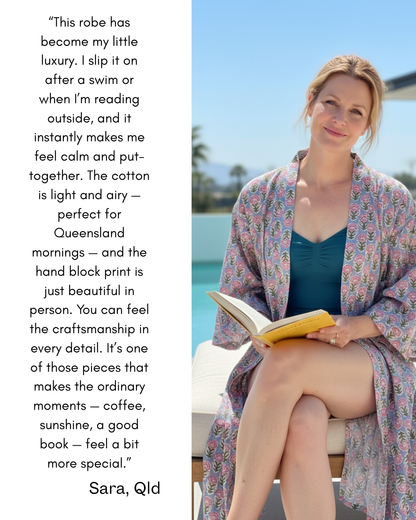 Camille Dressing Robe – Hand-Printed