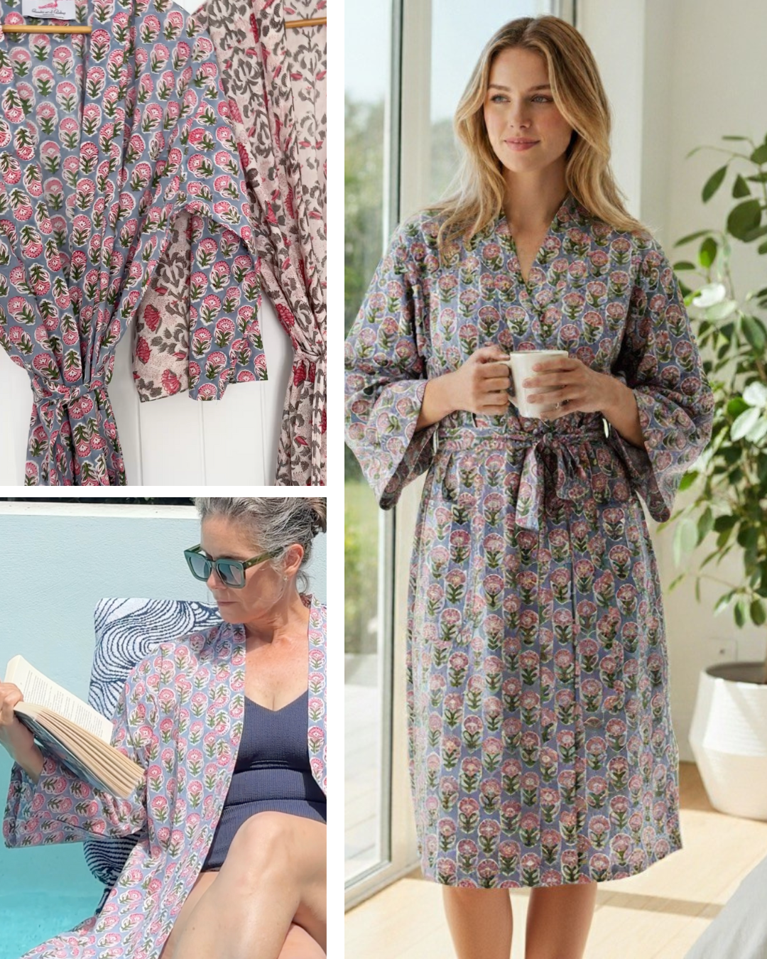 Camille Dressing Robe – Hand-Printed