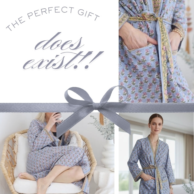 Provence Dressing Gown -Hand Printed