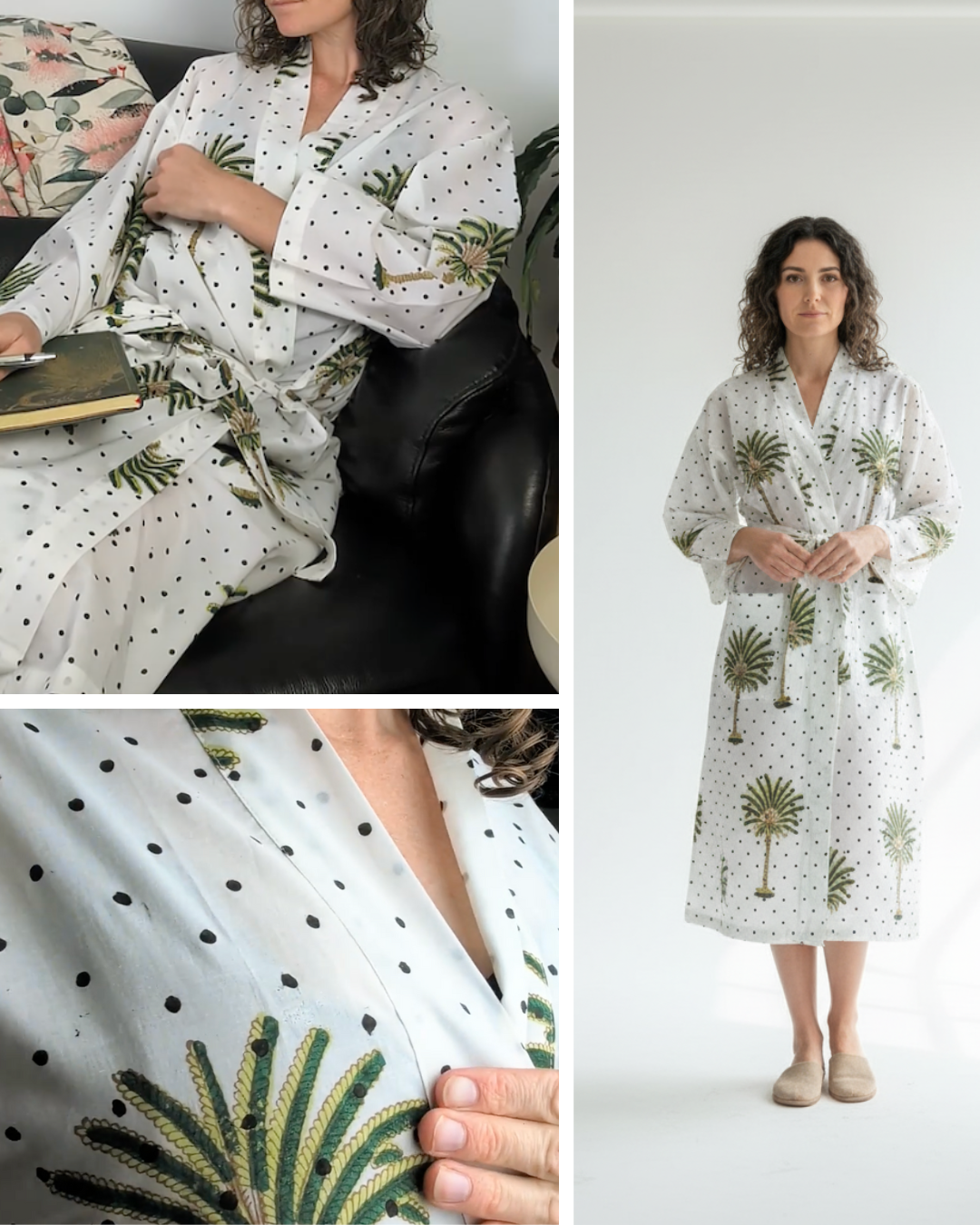 Polka Dot Palms Dressing Gown