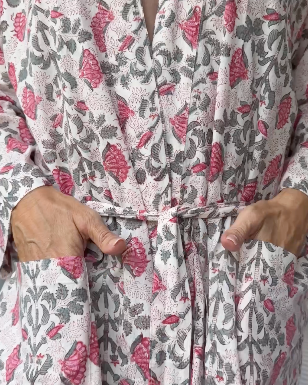 Rosée Dressing Gown – Hand-Printed
