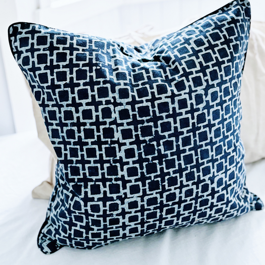 Indigo Tic Toc Cushion Cover