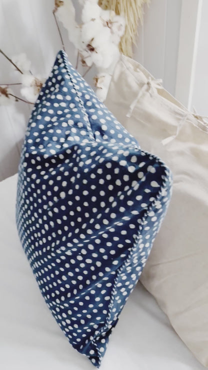 Indigo Small Dots Cushion Cover