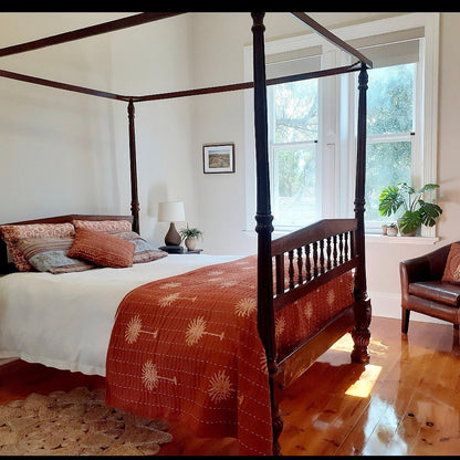 Rust Palm  Kantha Quilt