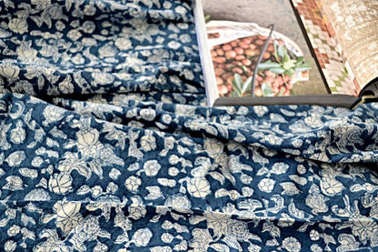 Indigo Floral Tablecloth | Peacocks and Paisleys