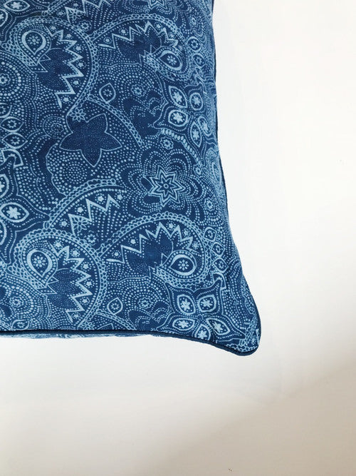 Blue Nankeen Lumbar Cushion Cover