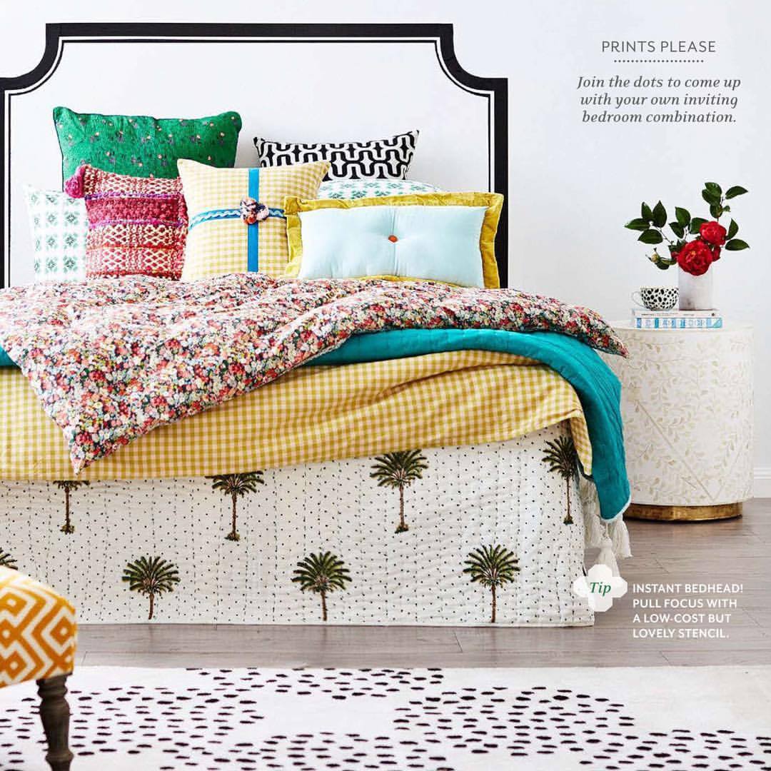 Polka Dot Palm Trees Kantha Quilt