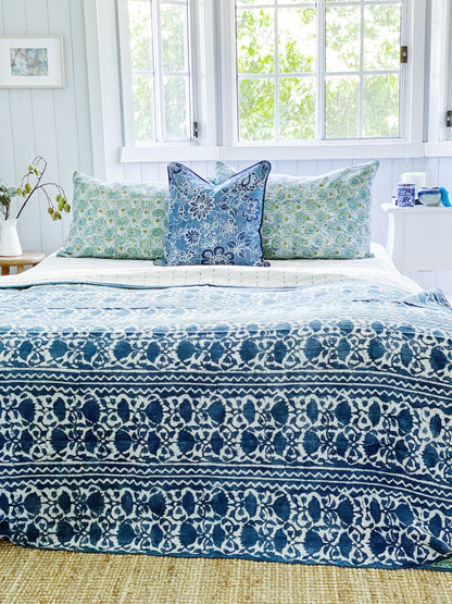 Indigo Chintz Coastal Throw