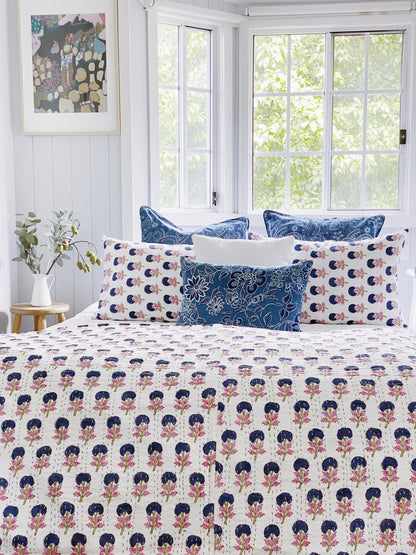 Blue Nankeen Euro Cushion Cover