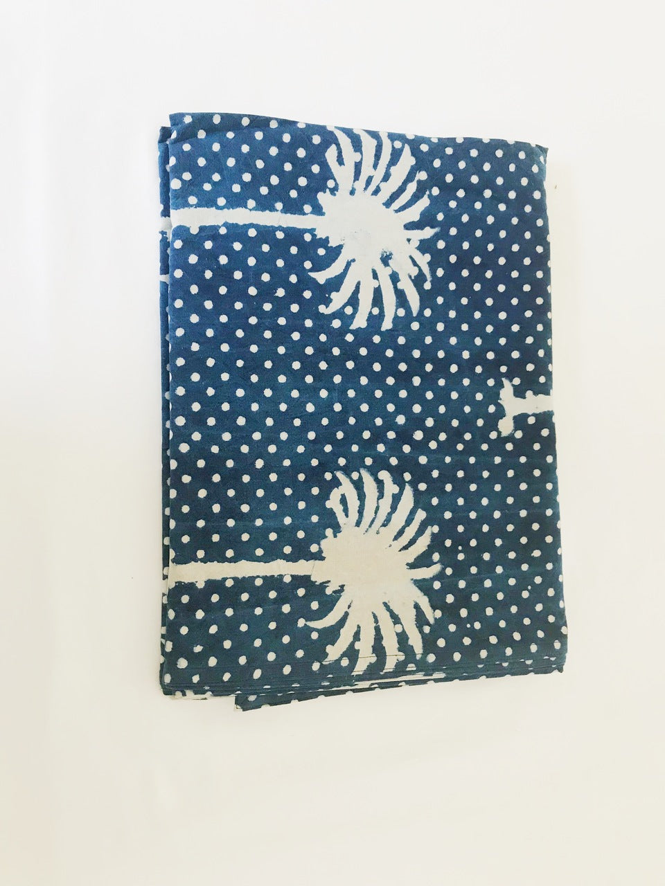 Indigo Polka Dots Palms Tablecloth (150x220cm)