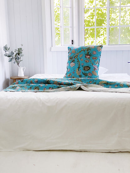 Turquoise Jardin Euro Cushion Cover