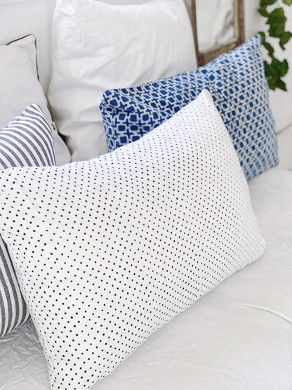 Navy Spots Pillowcase