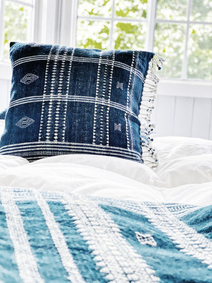 Midnight Blue Handwoven Euro Cushion Cover