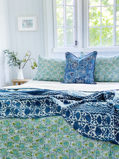 Indigo Chintz Coastal Throw