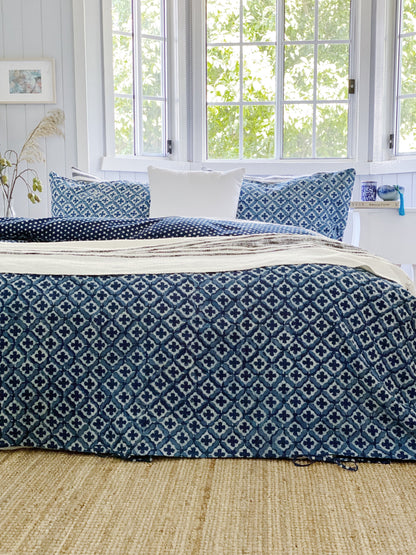 Indigo Hamptons Moroccan Quilt Cover