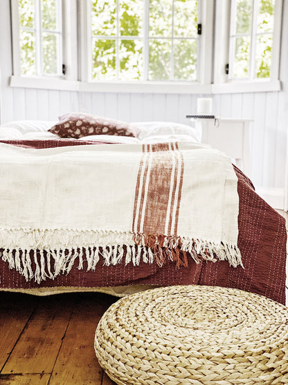 Rust French Stripes Throw