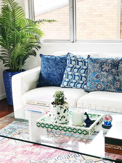 Blue Nankeen Cushion Cover