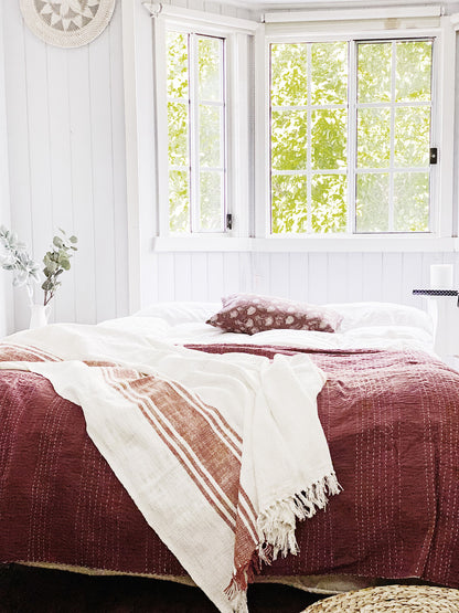 Rust French Stripes Throw