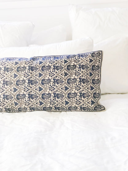 Indigo Paisleys Cushion Cover