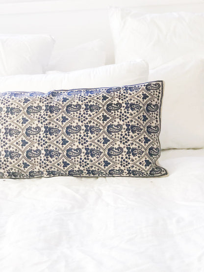 Indigo Paisleys Cushion Cover