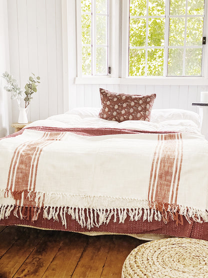 Rust French Stripes Throw