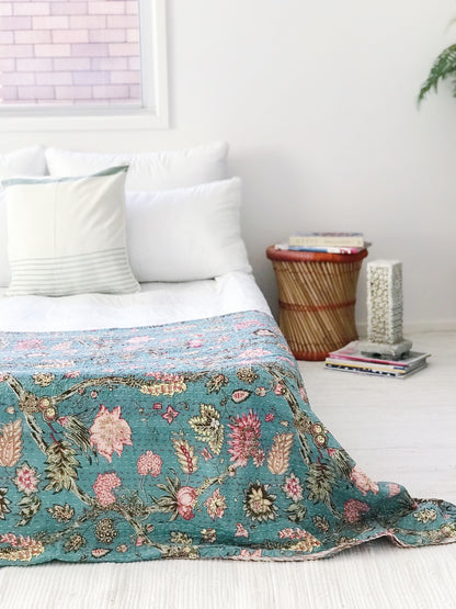 Le Jardin Kantha Quilt -Single Size