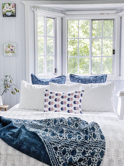 Indigo Chintz Coastal Throw