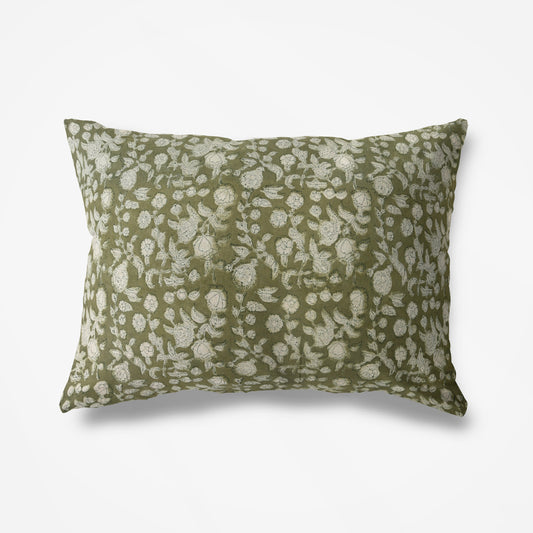 Sage Green Floral Pillowcase