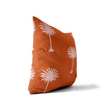 Rust Palm Trees Euro Cushion Cover