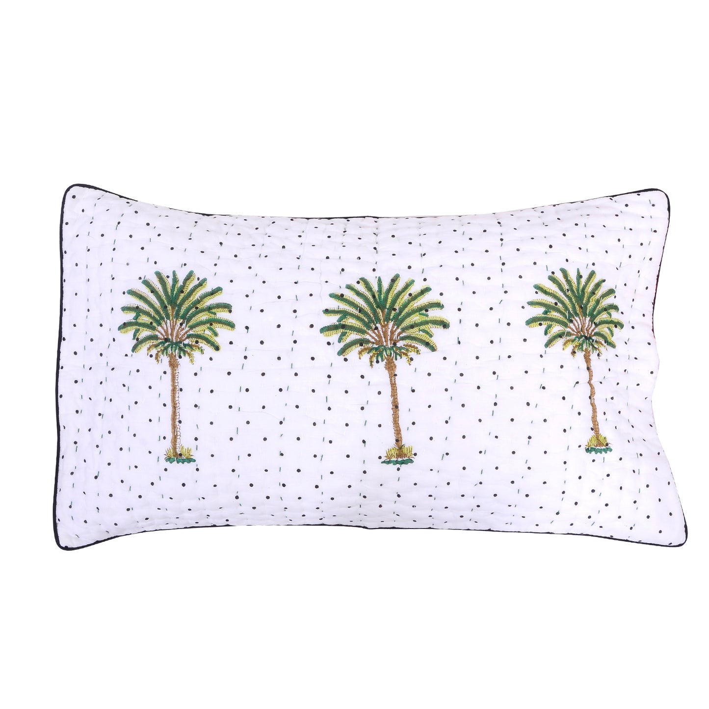 Polka Dot Palm Tree Quilted Pillowcase