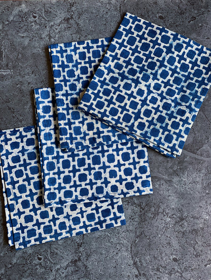 Indigo Tic Toc  Napkins -Set of 4